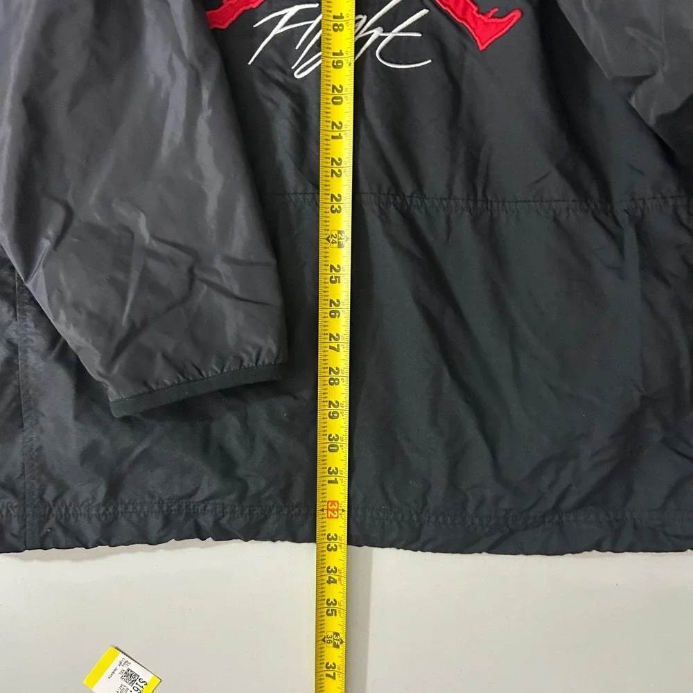 Vintage Jordan Flight Windbreaker Pullover Jacket Black Red Jumpman Logo XL - Picture 15 of 16